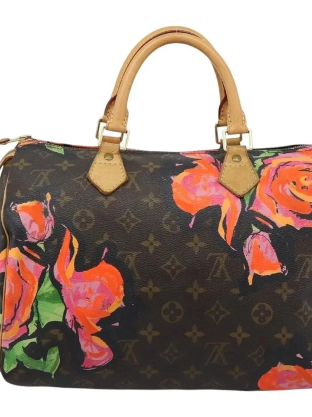 LOUIS VUITTON Monogram Rose Speedy 30 Hand Bag Orange Pink M48610 Auth ka4783SAV